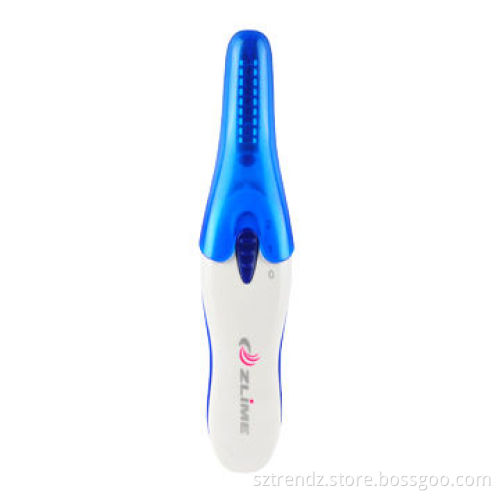 Portable electric eyelash curler, two level temperature, demountable eyelash comb & cosmetics